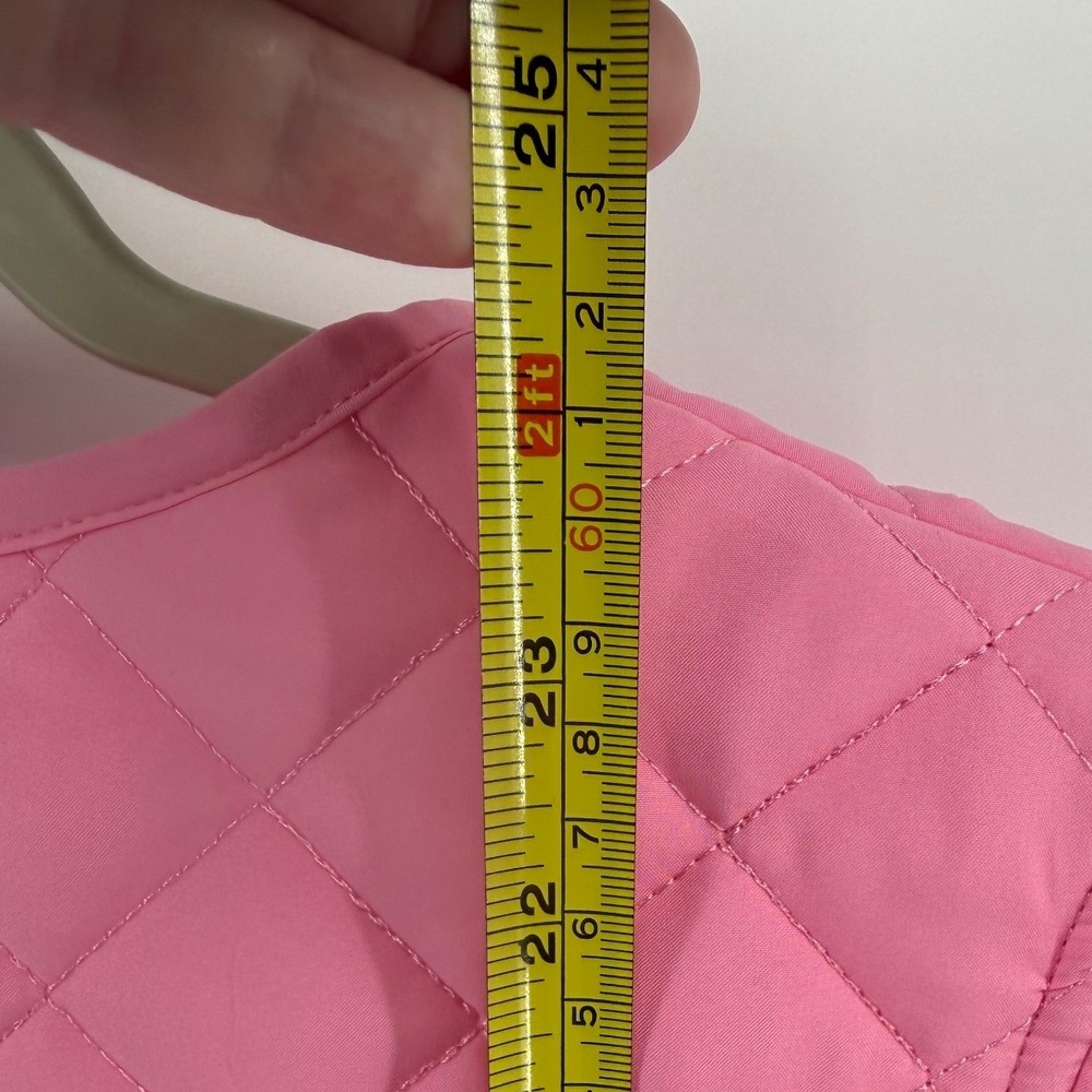 Jess Lea Women's Large Twila Quilted Tie Vest Pink Diamond Pattern Sleeveless - Picture 6 of 9